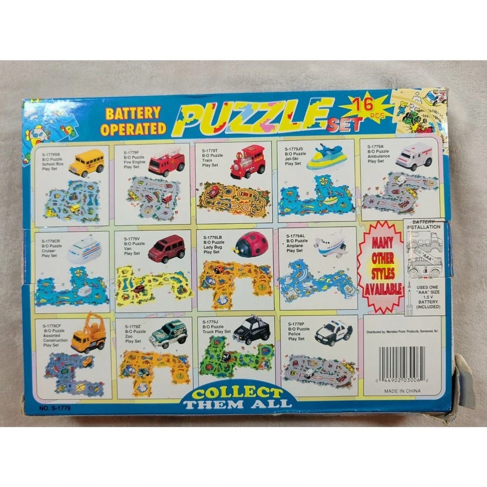 Vintage Battery Operated Puzzle‎ Set Space Shuttle Motorized Track 16 Pcs S-1779